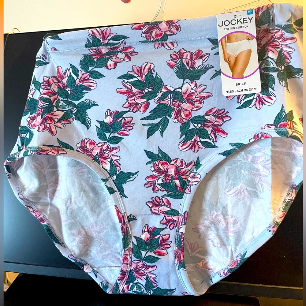 NEW Plus Jockey cotton stretchy hipster brief XXL/9 ladies panties floral lilac